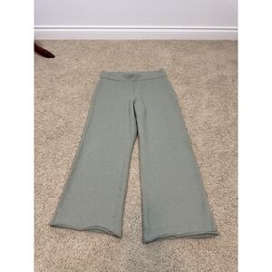 Alice + Olivia Pants Women Small Sage Green Wool Blend Wide Leg Crop Knit Lounge